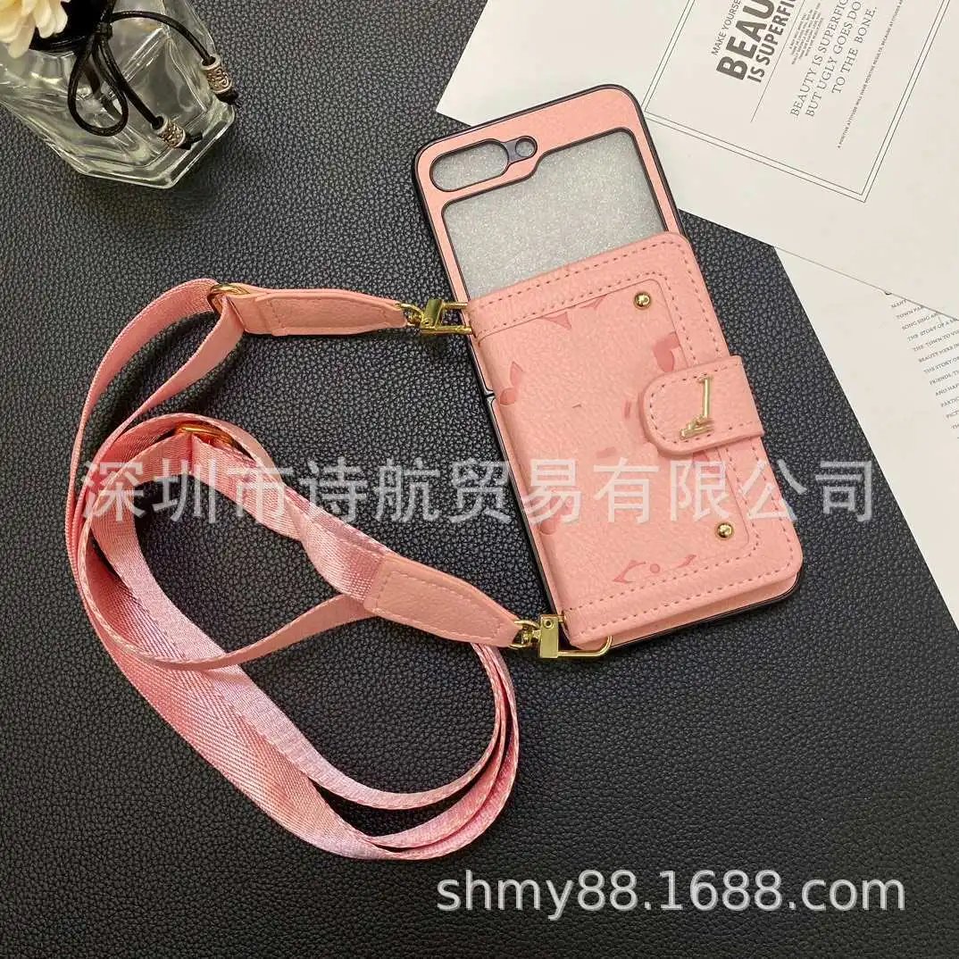 Orange Leather Phone Wallet Case with Detachable Strap Phone-Case - 4
