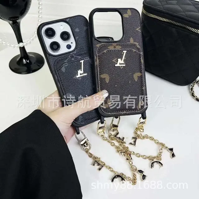 Unbranded Phone Cases Card Pocket Case with Charm Chain product detail image 1