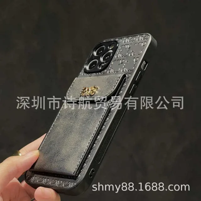 Unbranded Phone Cases Embossed Bear Pattern Card Holder Case with Bow Clasp product detail image 4