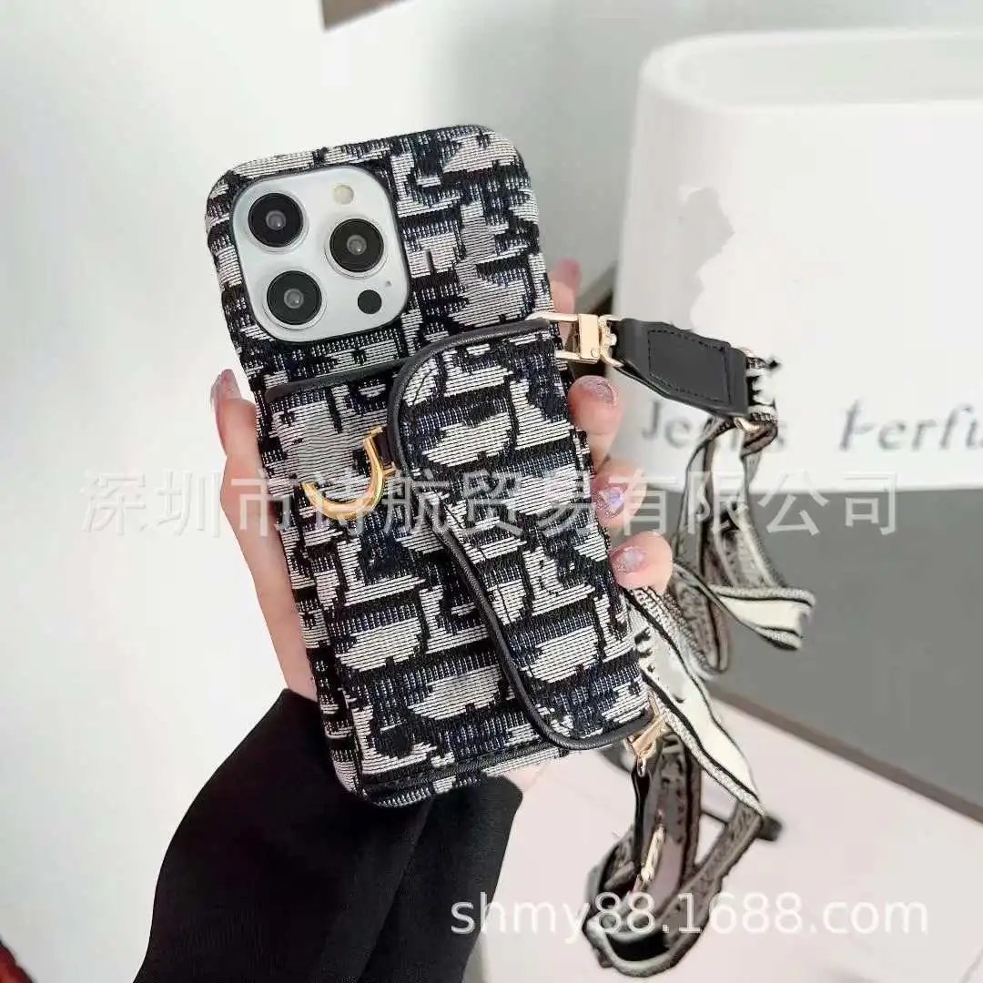 Dior Oblique Print Phone Crossbody Bag Black and White - 6