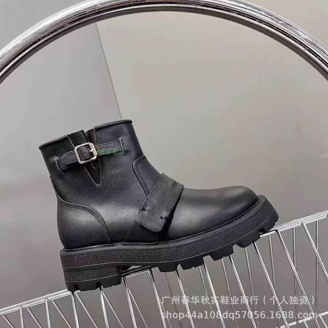 Unbranded Boots Buckle-Strap Lug-Sole Ankle product detail image 8