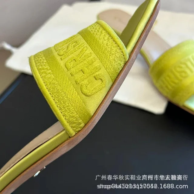 Unbranded High Heels Square-Toe Embroidered Letter Strap Block-Heel Mules product detail image 9