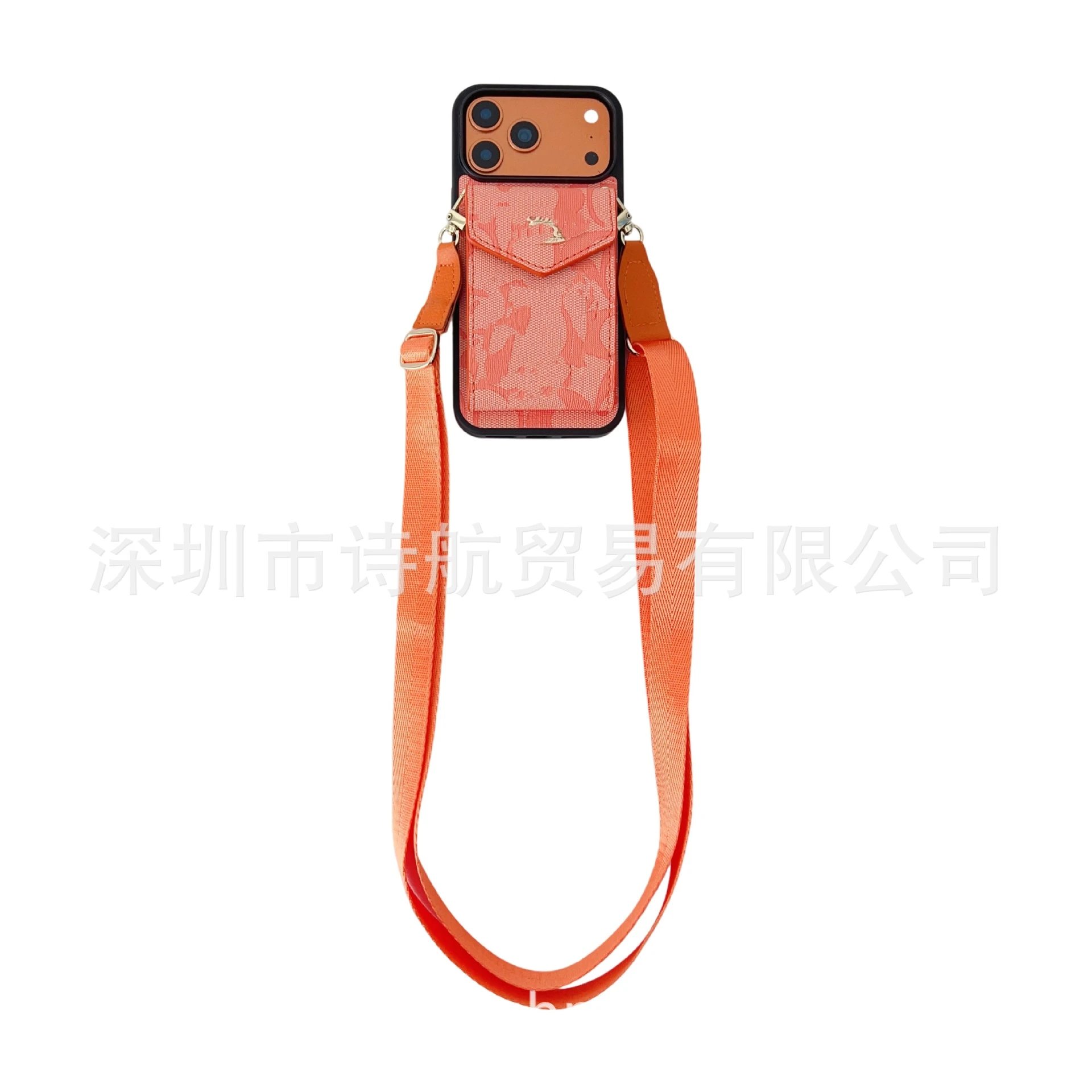 Coach Phone Crossbody Case Orange Monogram - 15