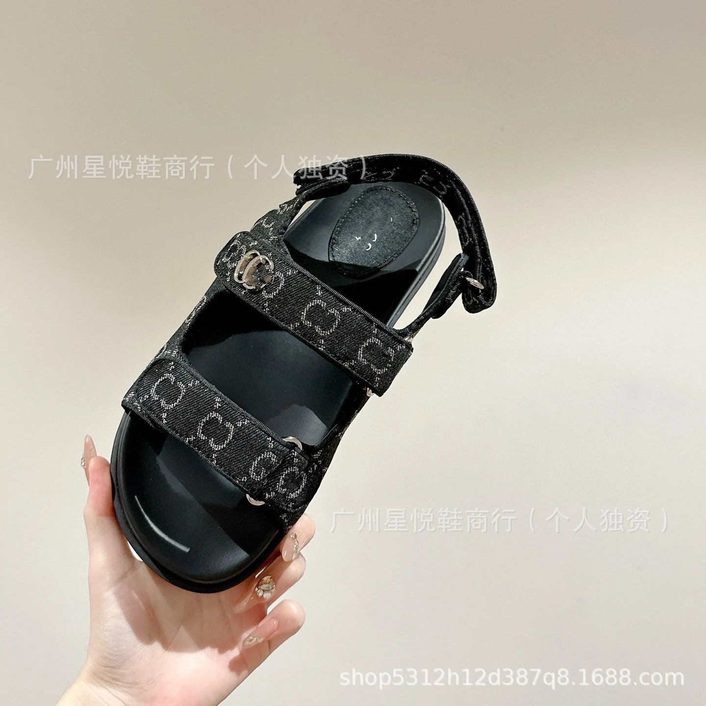 Gucci GG Marmont Slide Sandals Blue Denim-Print - 15