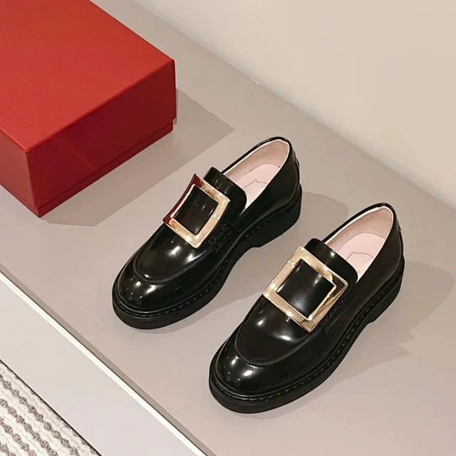 Unbranded Leather Shoes Platform loafers with square buckle product detail image 9