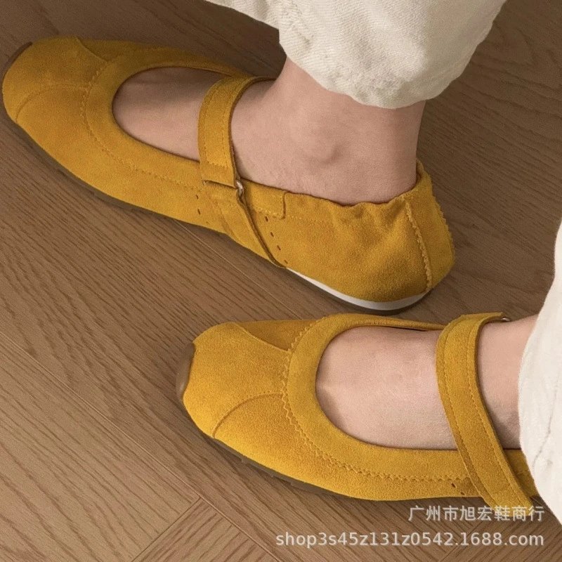 Unbranded Casual Shoes Mary Jane ballet flats with elasticated collar and square toe image 2