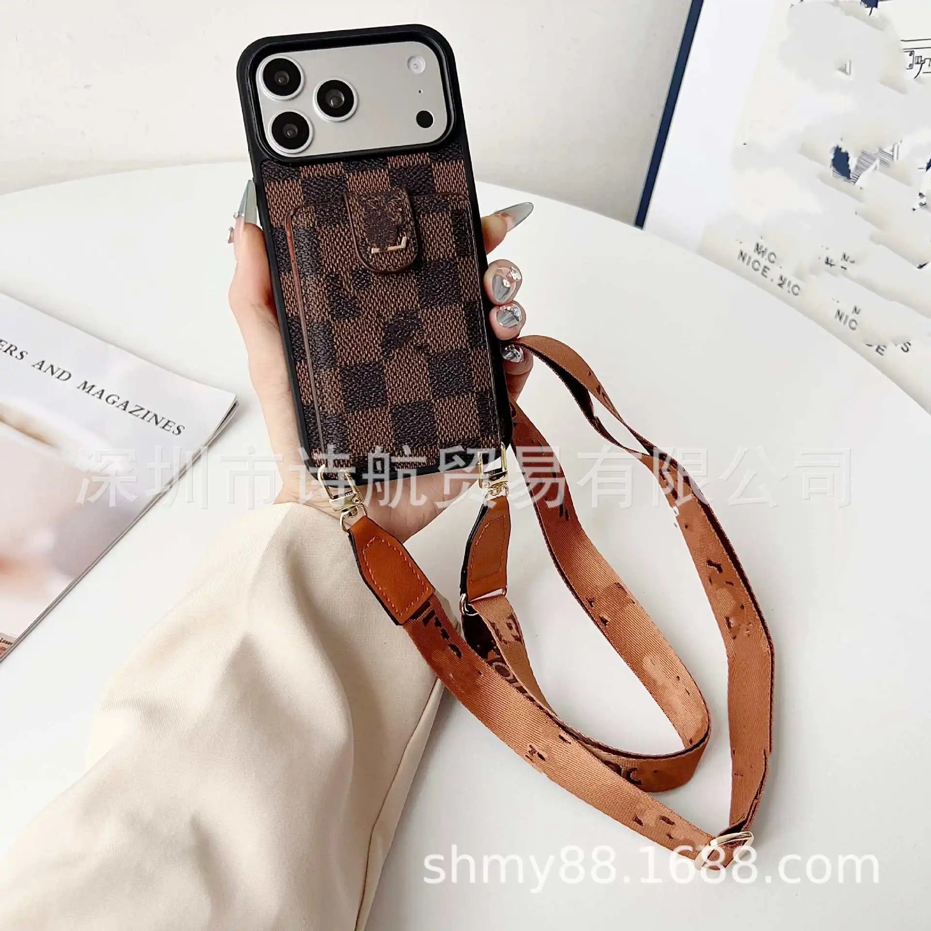 Unbranded Phone Cases Card Holder Case with Adjustable Crossbody Strap — 4