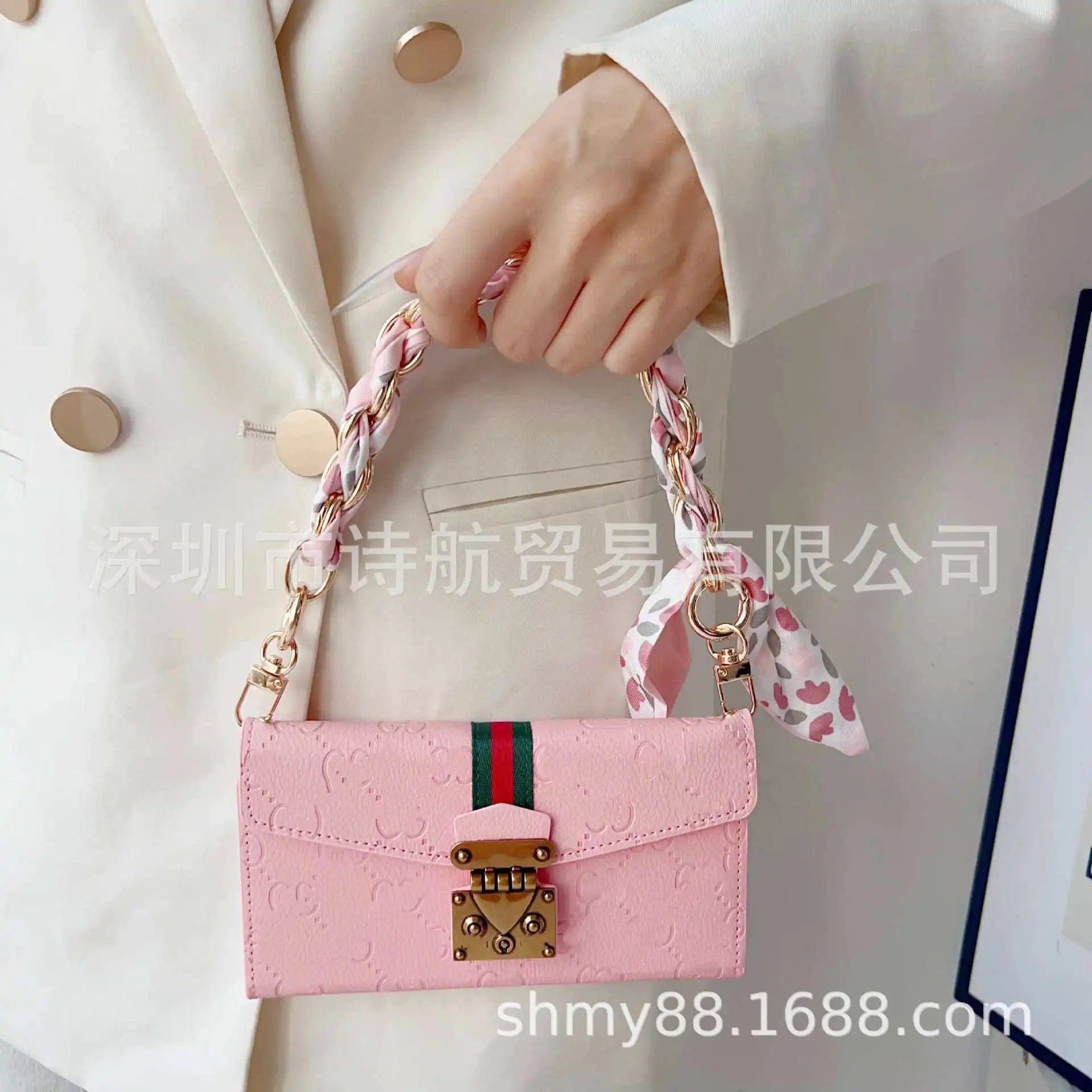 Gucci GG Marmont Mini Envelope Crossbody Bag Pink - 20