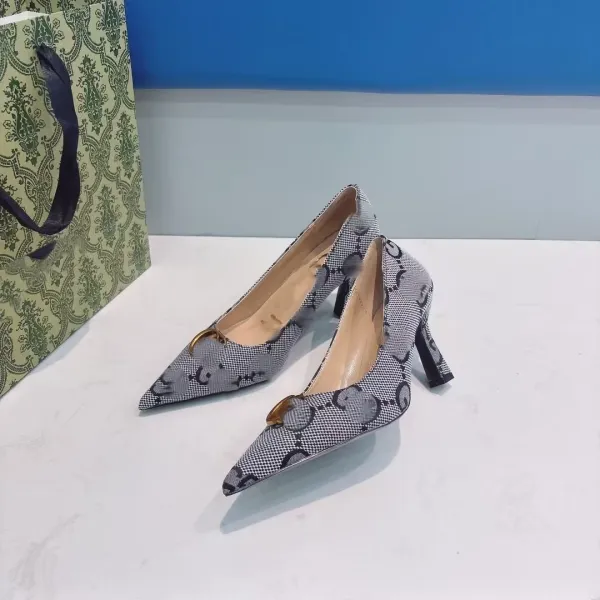 Dior J'Adior Pointed-Toe Pumps Gray Snake-Print Houndstooth Heels - 1