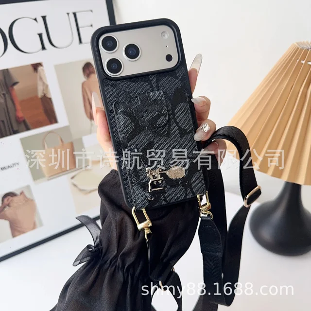 Coach Phone Cases Signature Monogram Card Holder Case with Detachable Lanyard product detail image 4