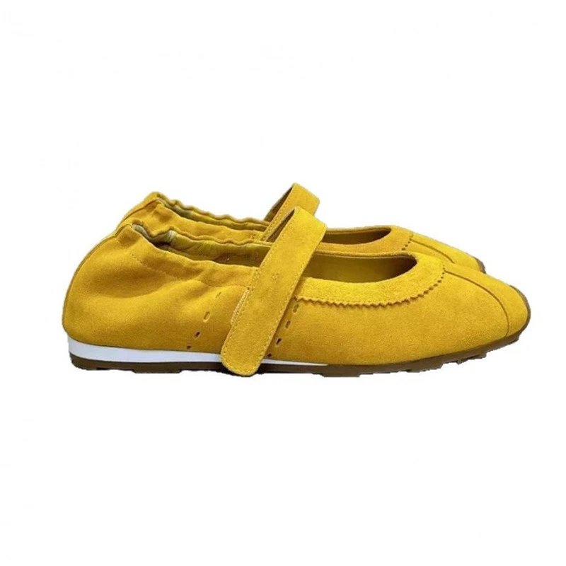 Unbranded Casual Shoes Mary Jane ballet flats with elasticated collar and square toe image 5