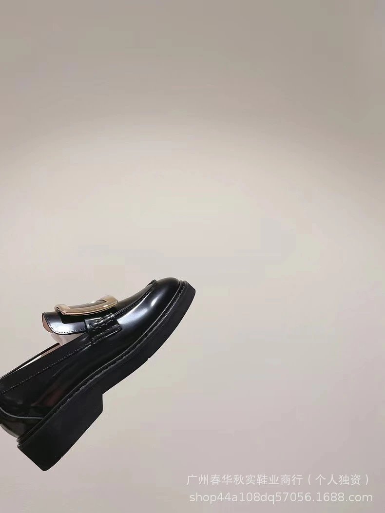 Black Crystal-Buckle Loafers - 11