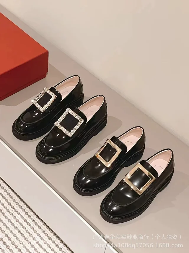 Unbranded Leather Shoes Platform loafers with square buckle product detail image 3