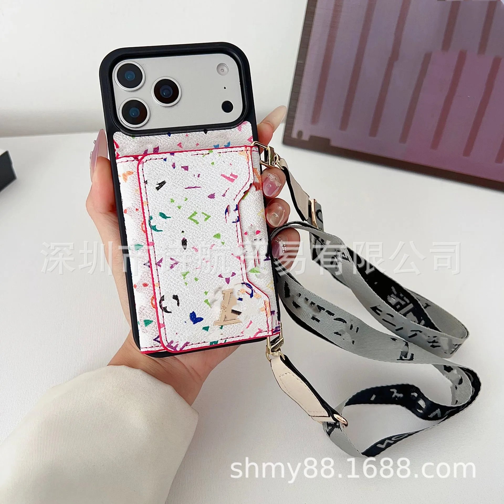Louis Vuitton Phone Cases Monogram Card Holder Lanyard Case image 3