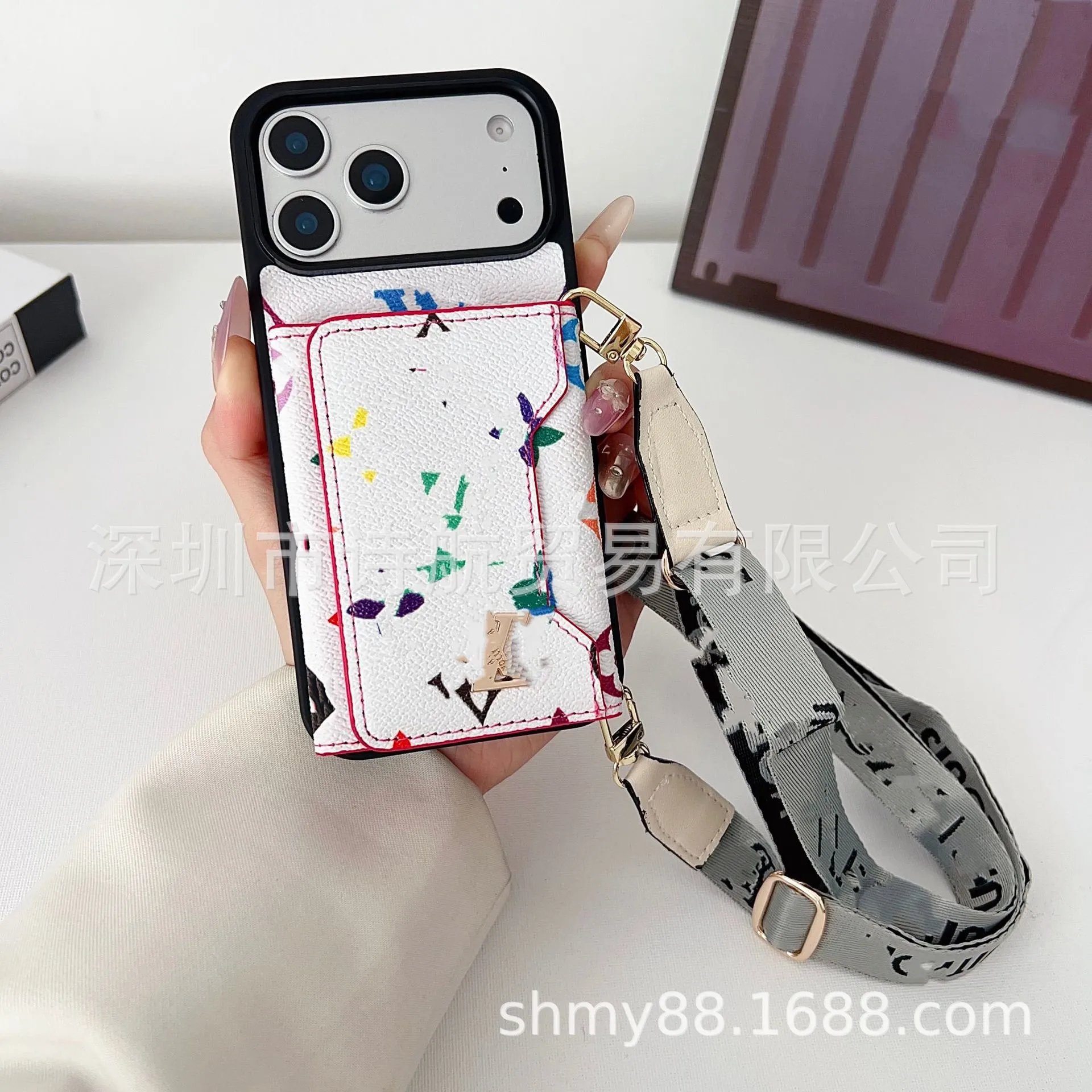 Louis Vuitton Phone Cases Monogram Card Holder Lanyard Case — 3