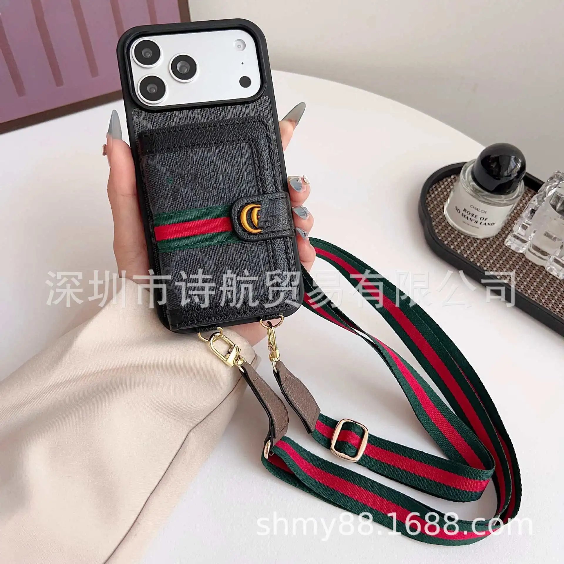 Louis Vuitton Phone Cases Card Holder Case with Detachable Crossbody Strap image 4