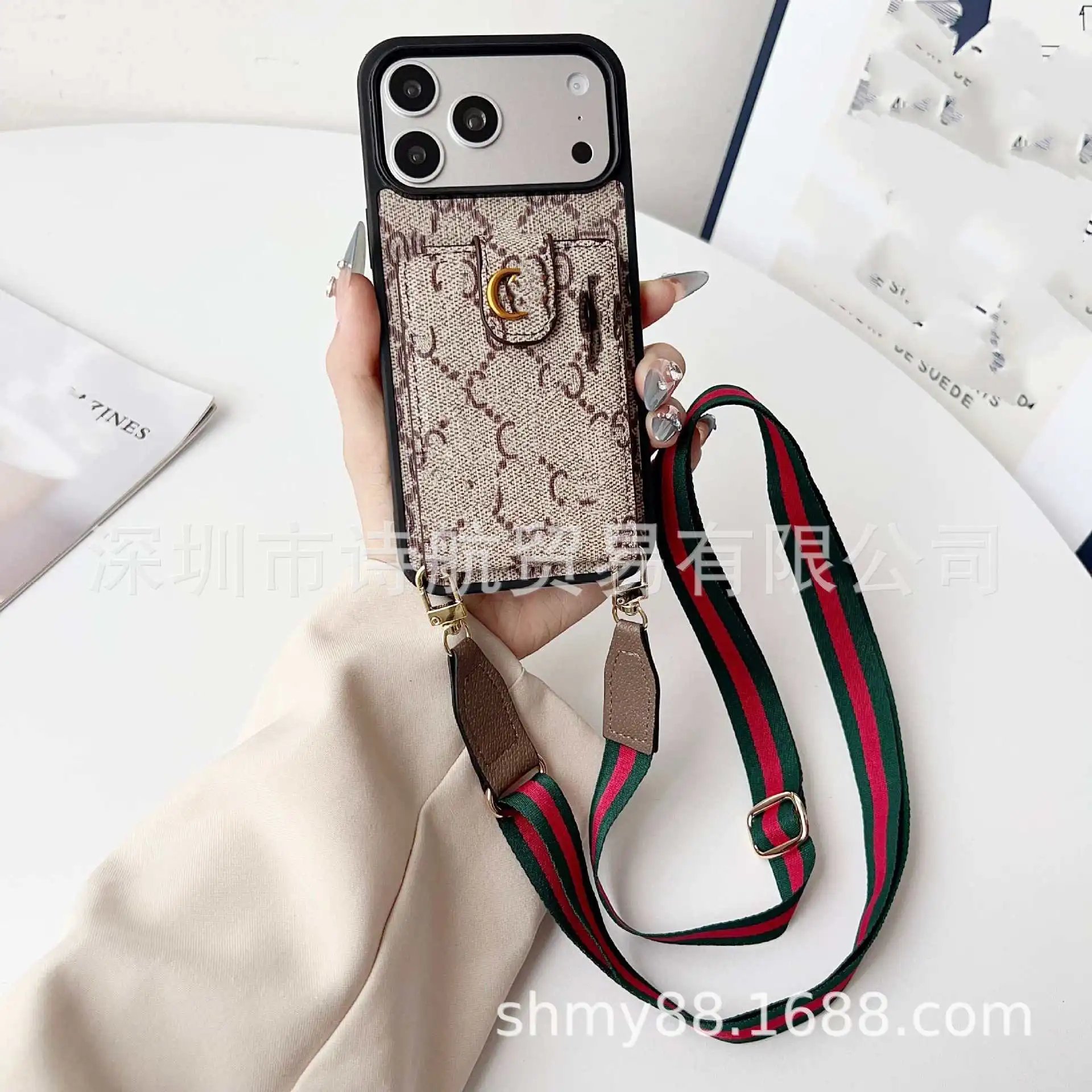 Unbranded Phone Cases Card Holder Case with Adjustable Crossbody Strap — 5