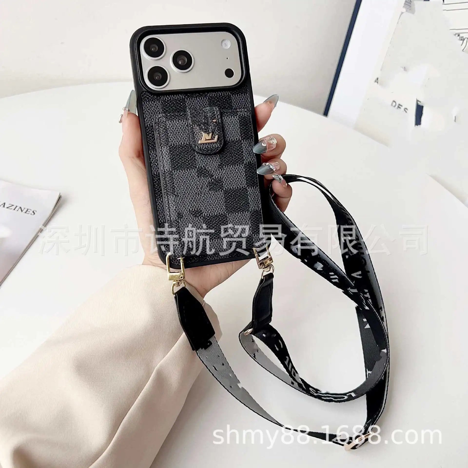 Unbranded Phone Cases Card Holder Case with Adjustable Crossbody Strap — 7