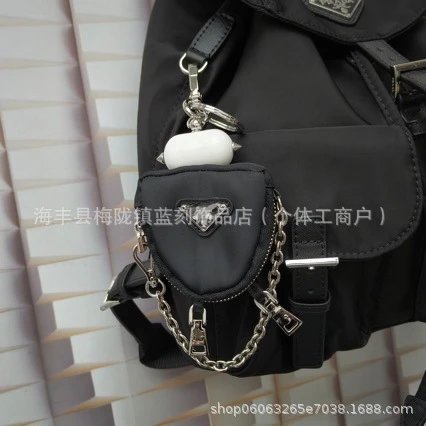 Prada Re-Nylon Mini Pouch with Chain Strap Black - 3