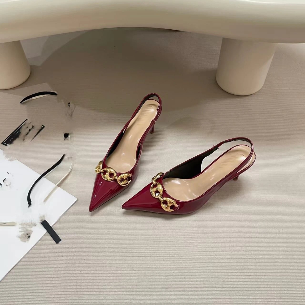 Gucci Marmont Horsebit Slingback Heels Gray Multicolor - 7