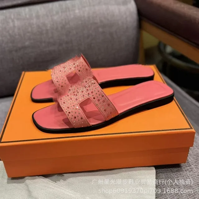 Unbranded Slippers Rhinestone H-Strap Slides product detail image 7