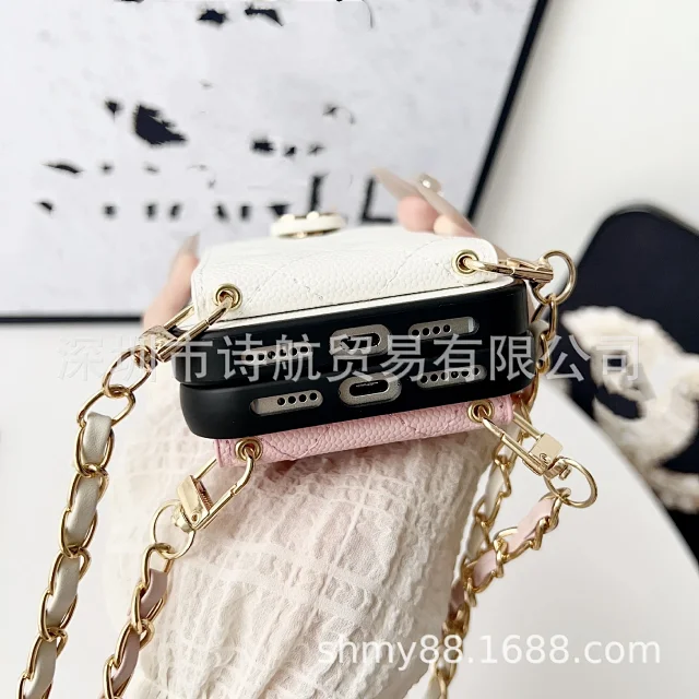 Chanel Phone Cases Quilted card-holder case with chain crossbody strap product detail image 11
