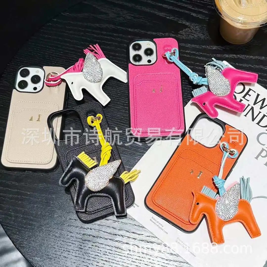 Custom Designer Phone Case with Crystal Wing Charm and Yellow Strap Black Phone-Case - 4