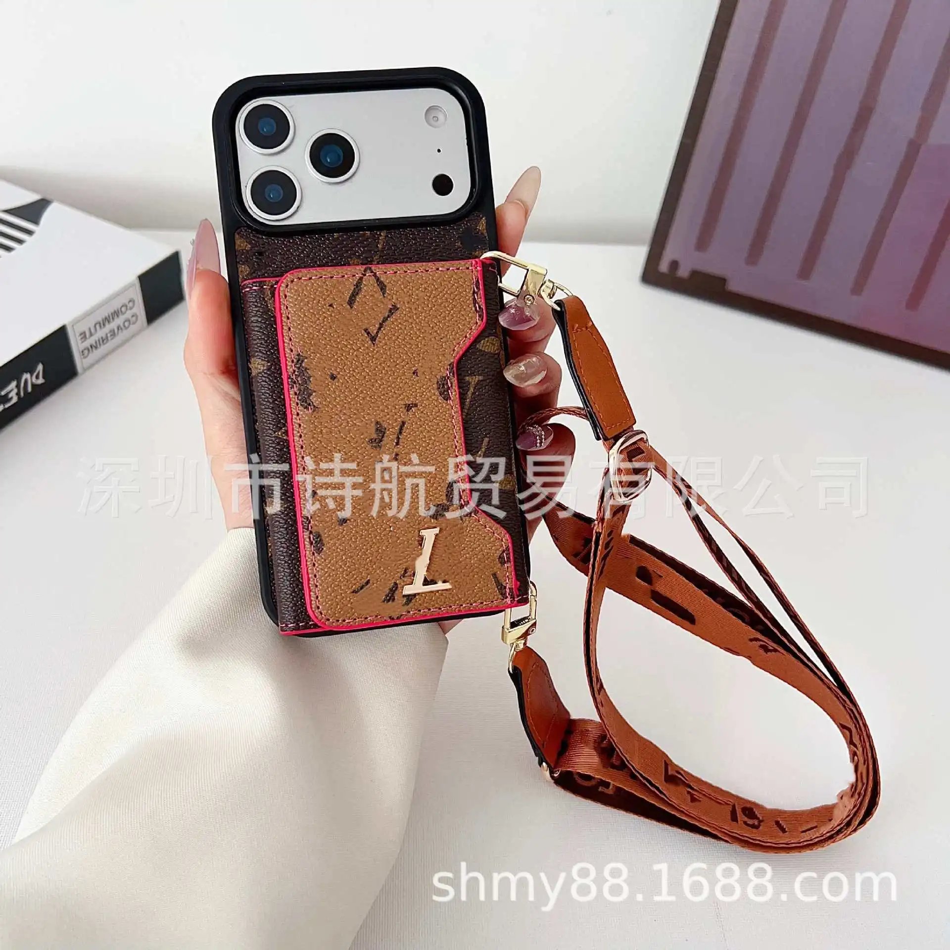 Louis Vuitton Phone Cases Monogram Card Holder Lanyard Case image 4