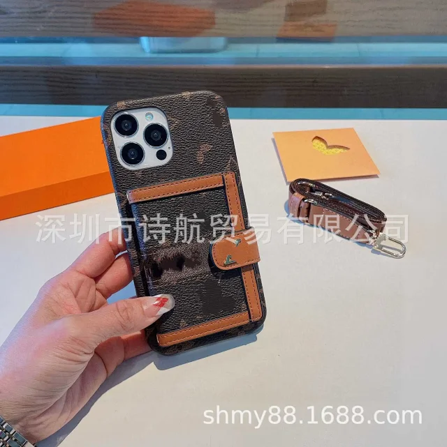 Louis Vuitton Phone Cases Monogram Card Holder Case with Wrist Strap product detail image 1