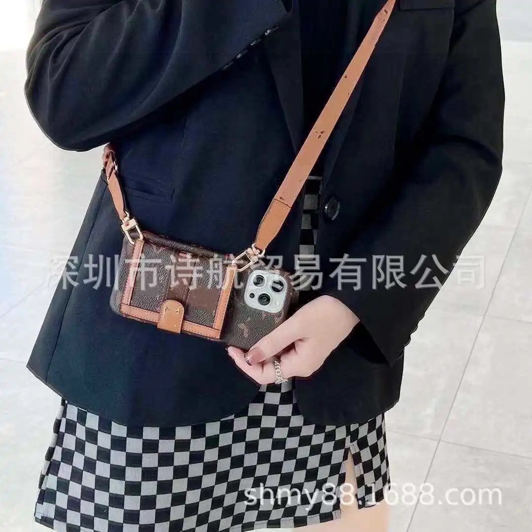Louis Vuitton Phone Cases Monogram Card Holder Case with Wrist Strap image 5
