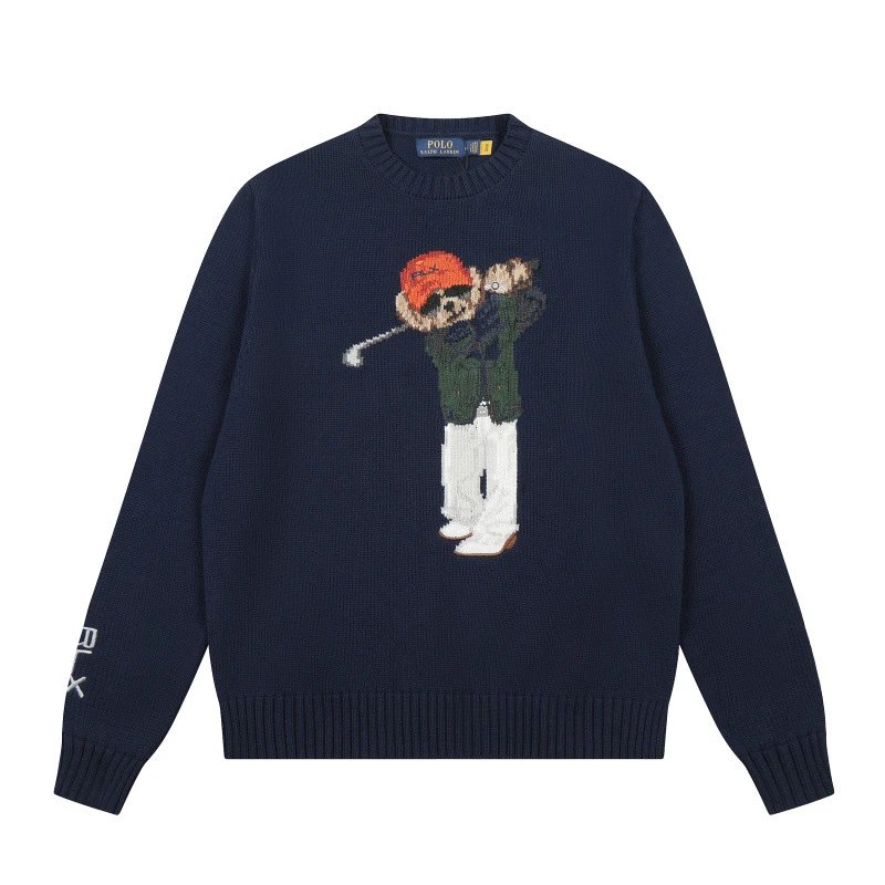 Polo Ralph Lauren Golf Bear Knit Sweater Navy - 3