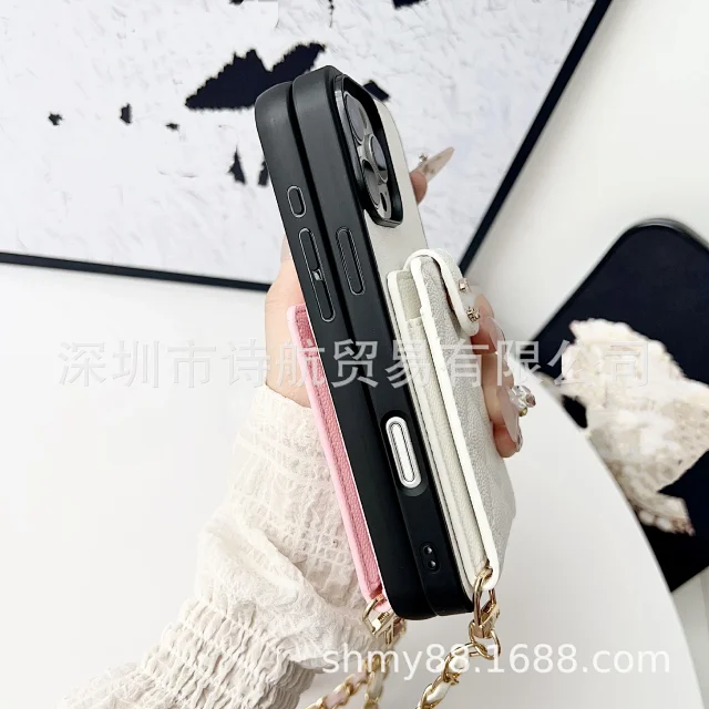 Chanel Phone Cases Quilted card-holder case with chain crossbody strap product detail image 10
