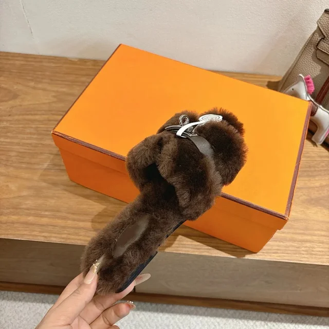 Unbranded Slippers Faux Fur H-Buckle Slide product detail image 16