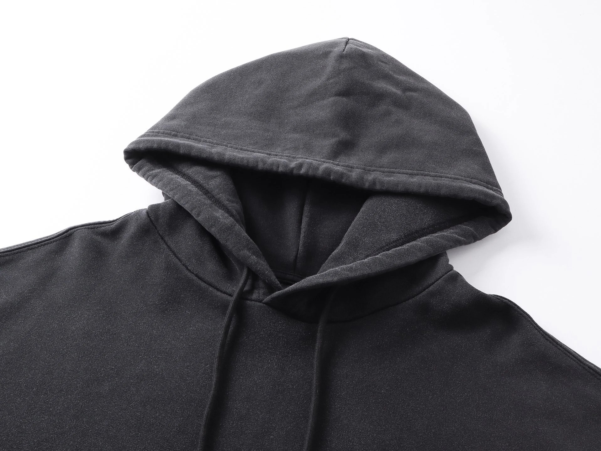 Balenciaga Distressed Logo Hoodie Black - 7
