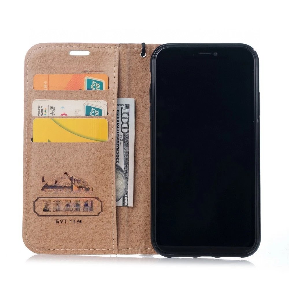 Unbranded Phone Cases Flip wallet case with wrist strap and monogram pattern image 5