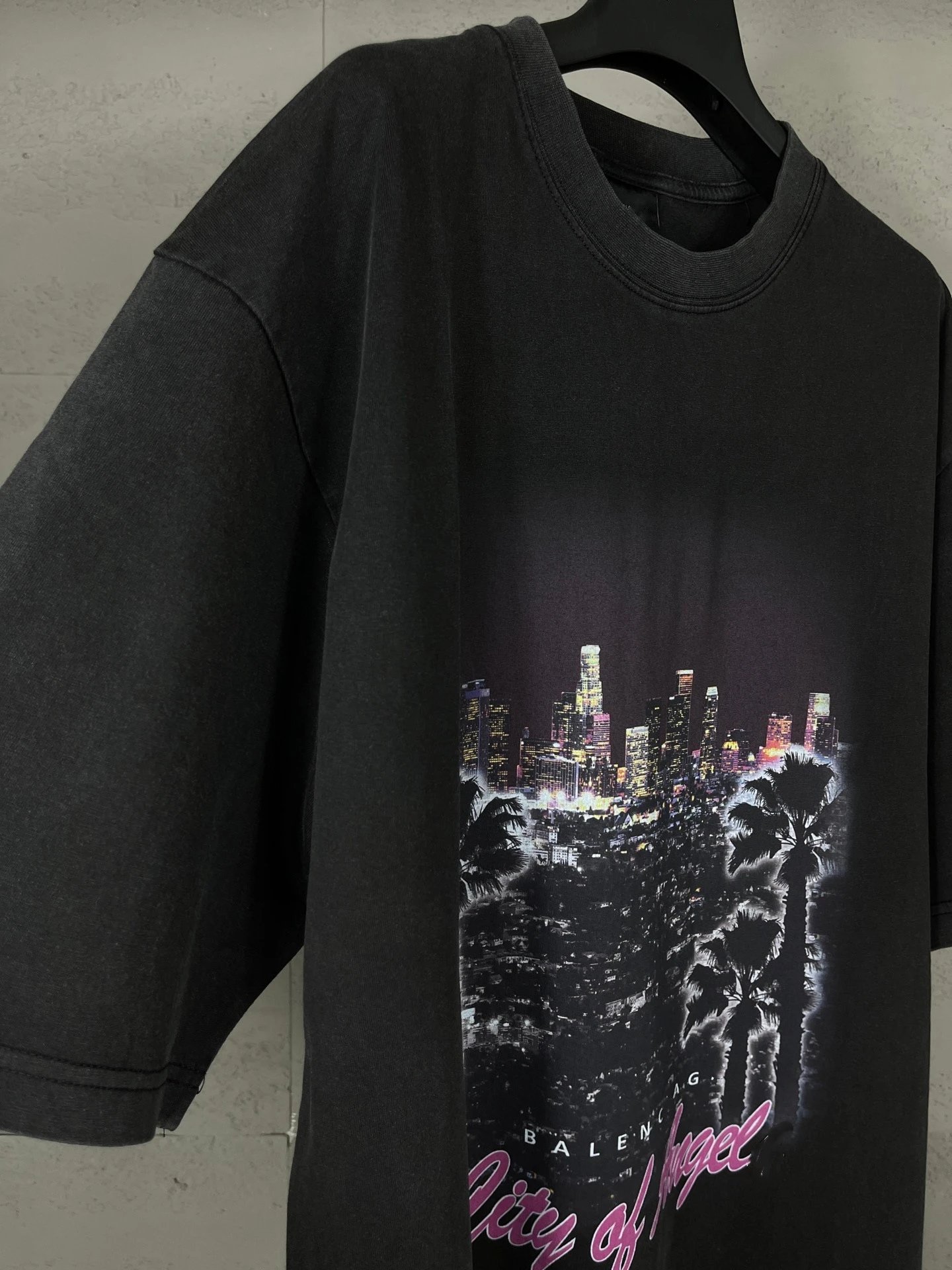 Balenciaga City of Angel Print Oversized T-Shirt White - 15