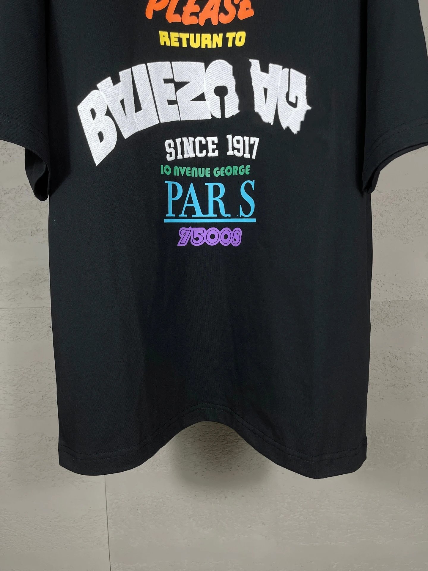 BALENCIAGA 'If Found' Graphic Print Black T-Shirt - 8