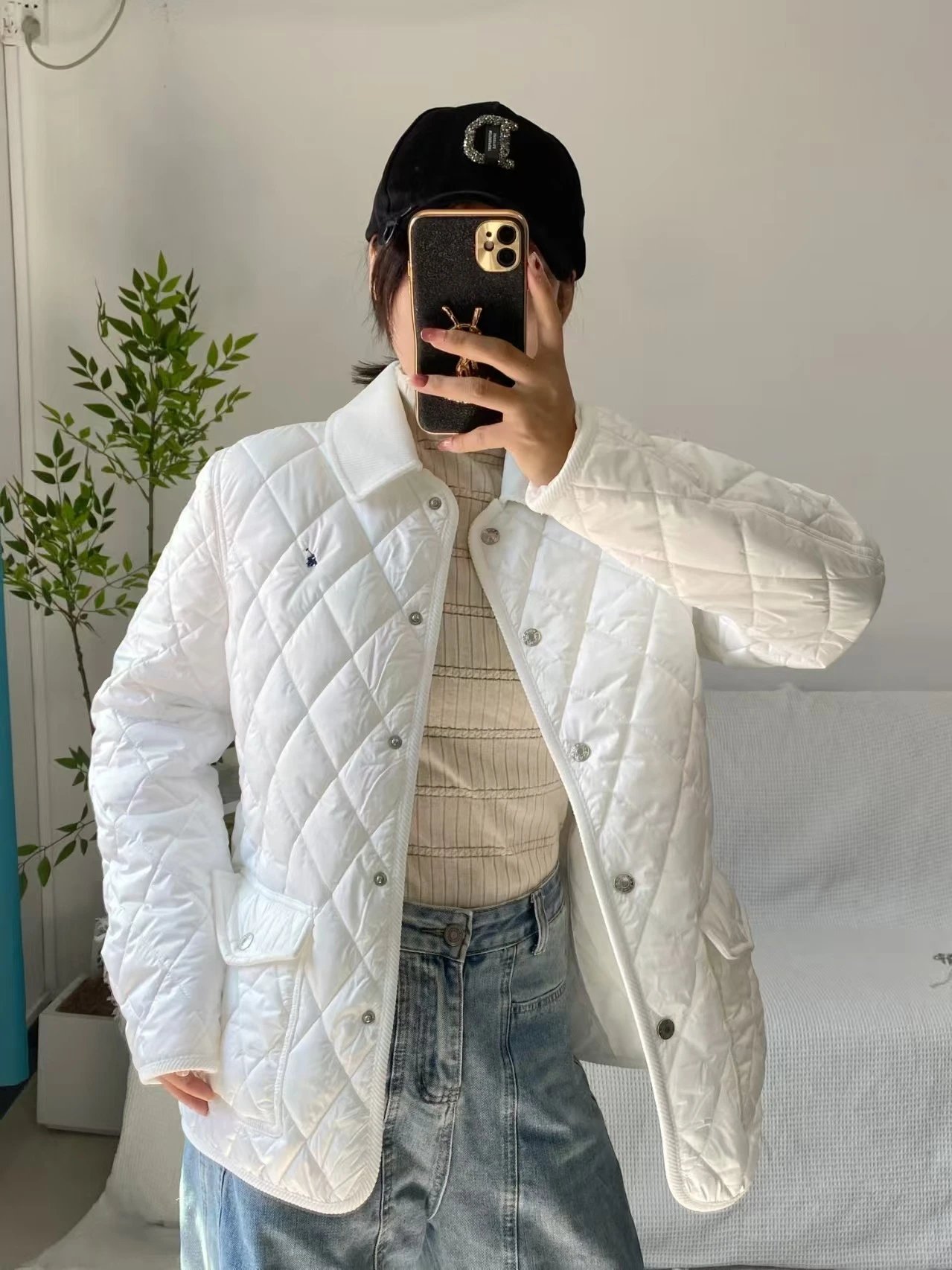Ralph Lauren Quilted Diamond Stitch Navy Jacket - 12