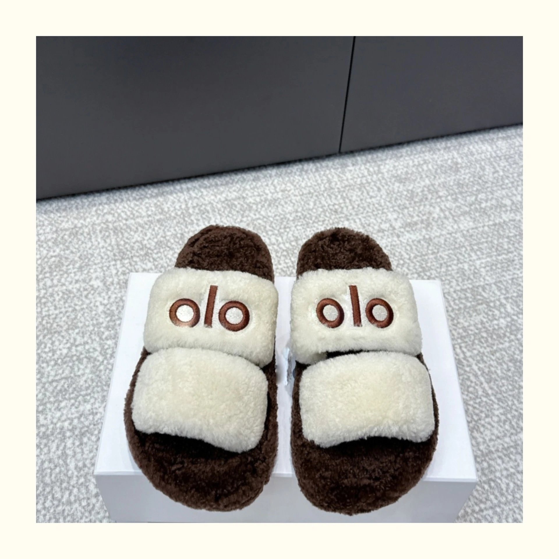 Unbranded Slippers Faux Fur Double-Strap Slides image 3