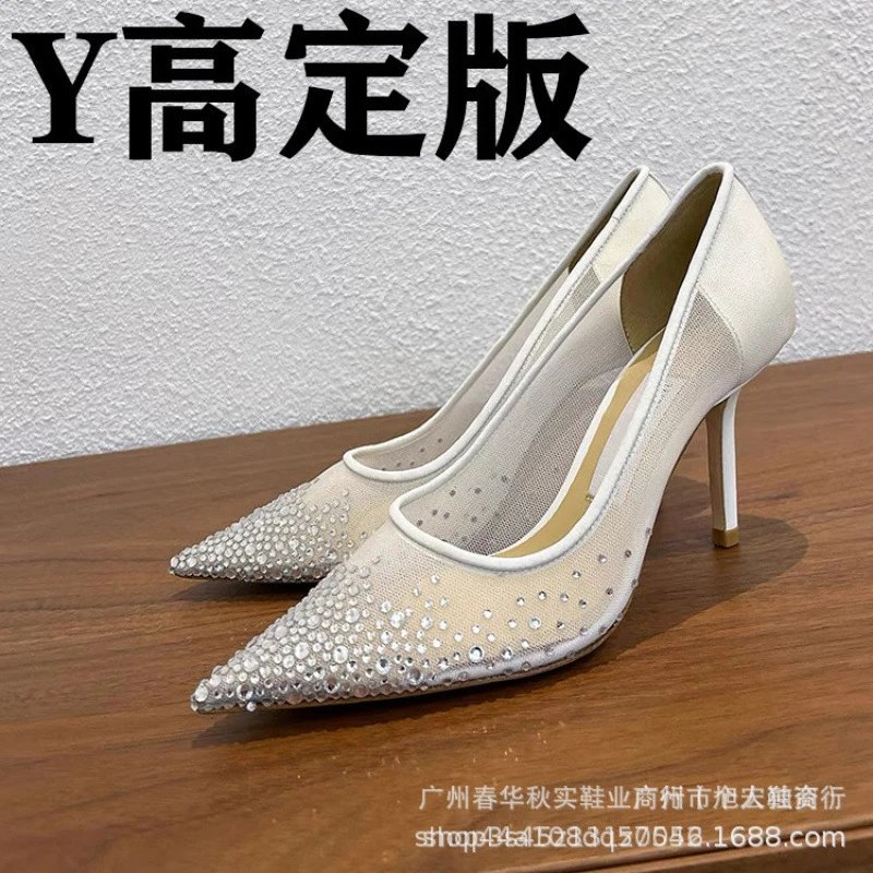 Crystal Rhinestone Flats for Women, Breathable Mesh Flats, 2025 Fall New Arrival High Heel Women's Mesh Stiletto Heels: findsindex.com