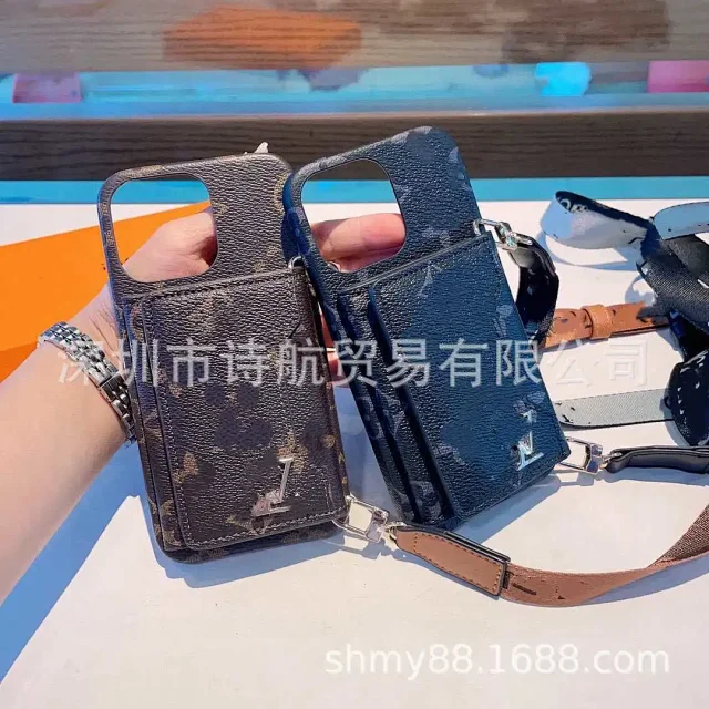 Louis Vuitton Phone Cases Monogram card holder case with detachable shoulder strap product detail image 1