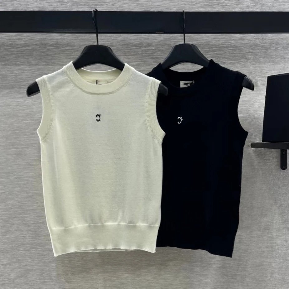 Saint Tears Embroidered Logo Knit Vest-Top Black - 4