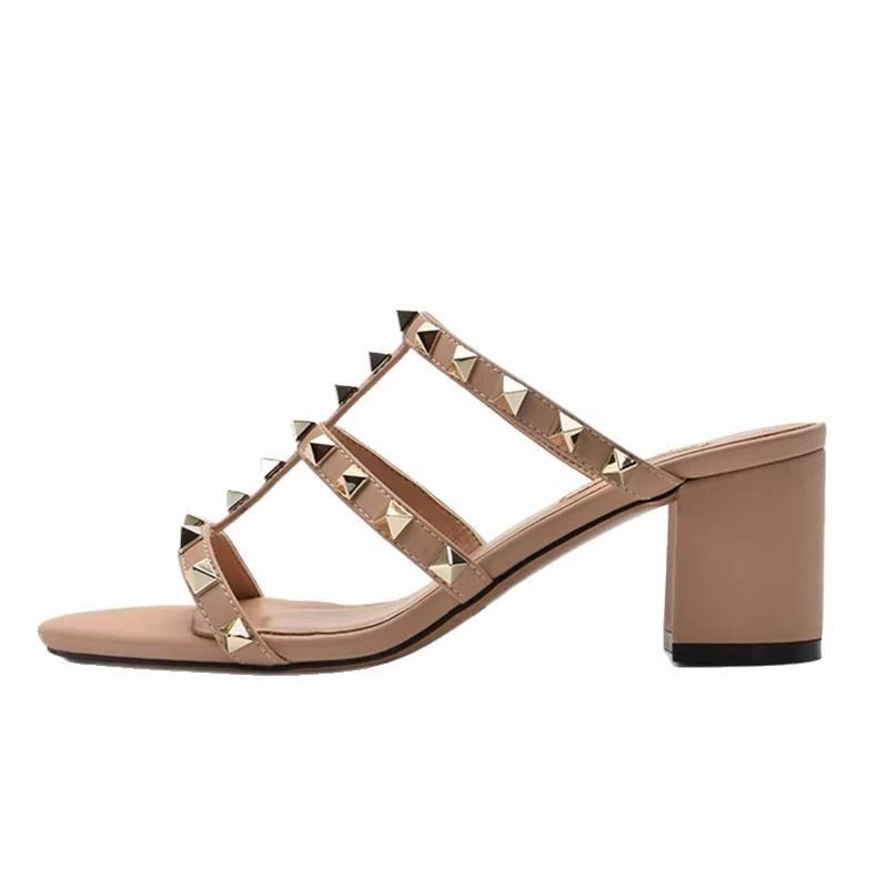 Unbranded Sandals Studded multi-strap open-toe slide image 5