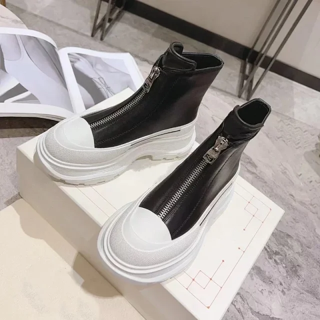 Unbranded Boots Front-Zip Chunky Platform Ankle product detail image 4