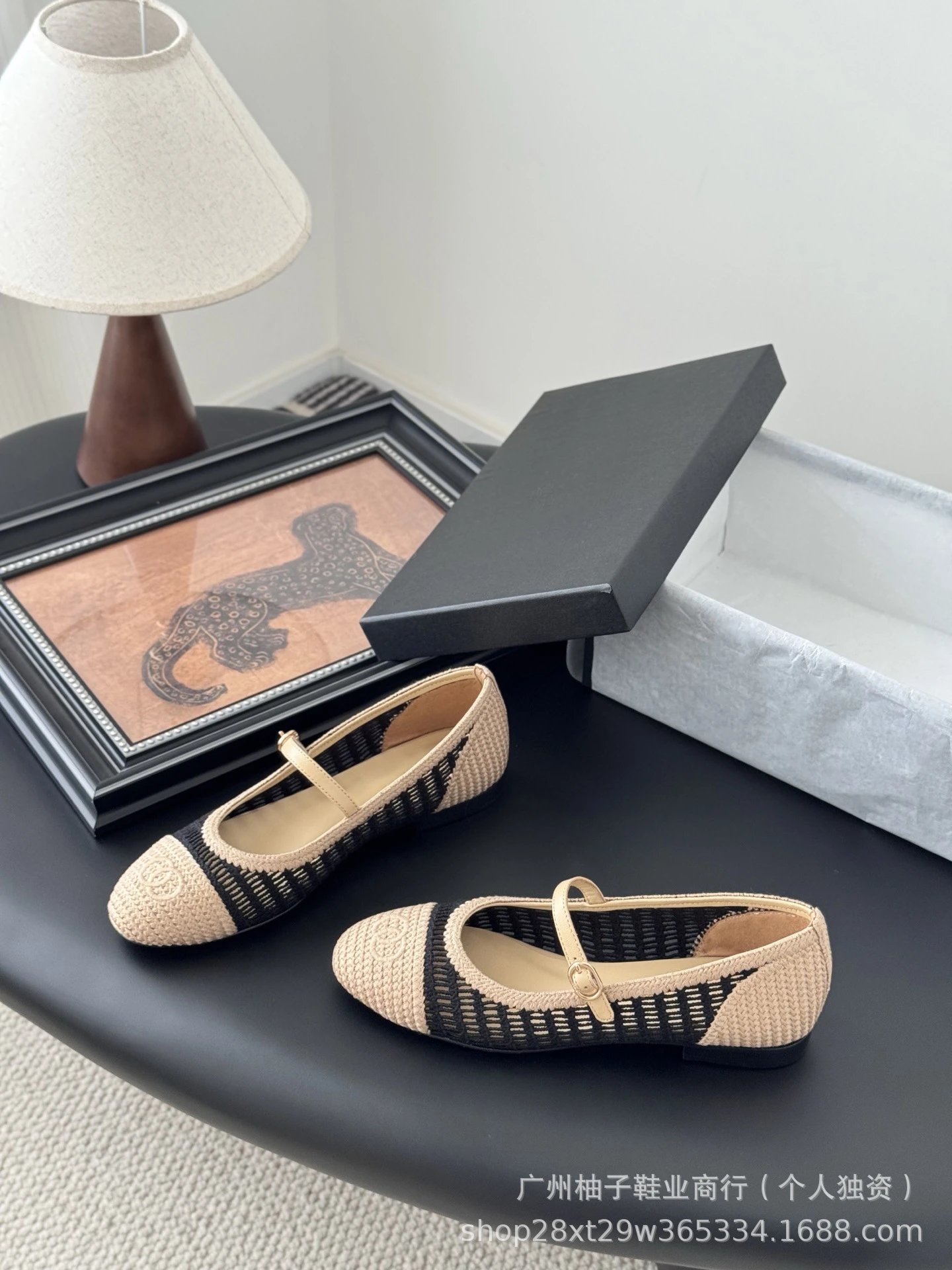 Chanel Mary Jane Block Heel Knit Black Shoes - 13