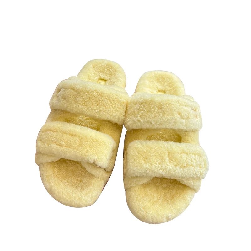 Unbranded Slippers Faux Fur Double-Strap Open-Toe image 5