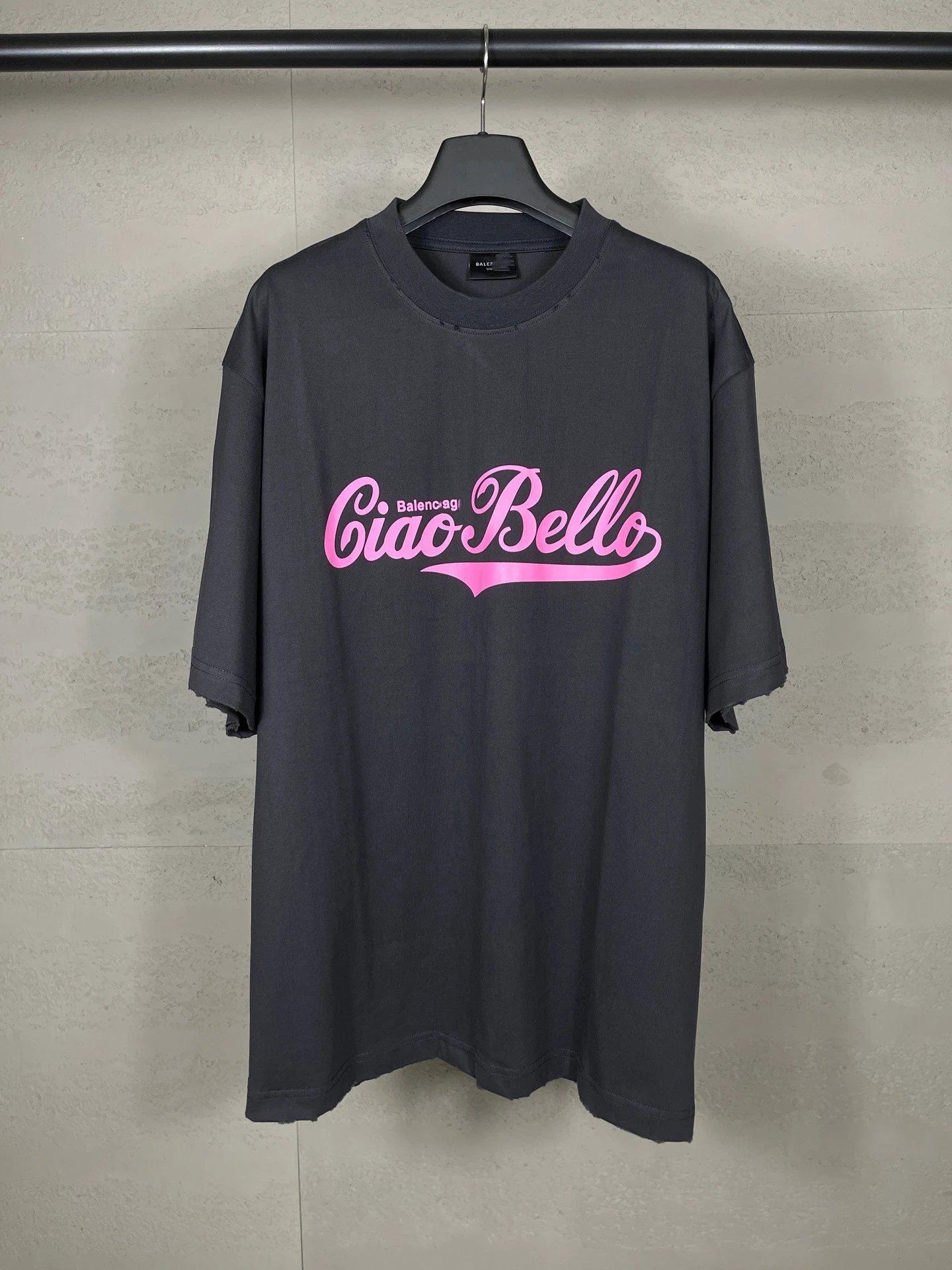 Balenciaga Ciao Bello Graphic T-Shirt Charcoal Gray - 9