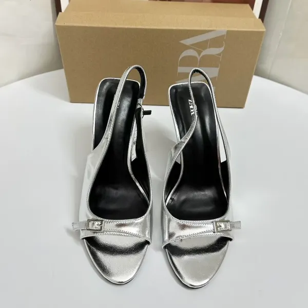 Zara Patent Leather Slingback Heels Burgundy - 5