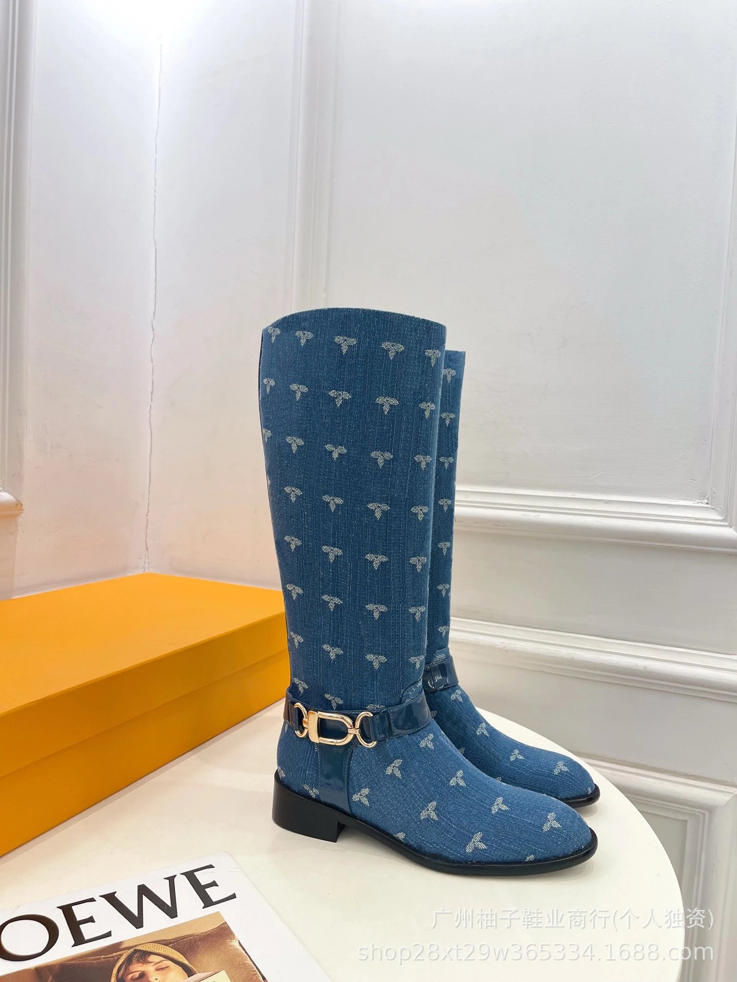 Loewe Anagram Buckle Knee Boots Black - 13