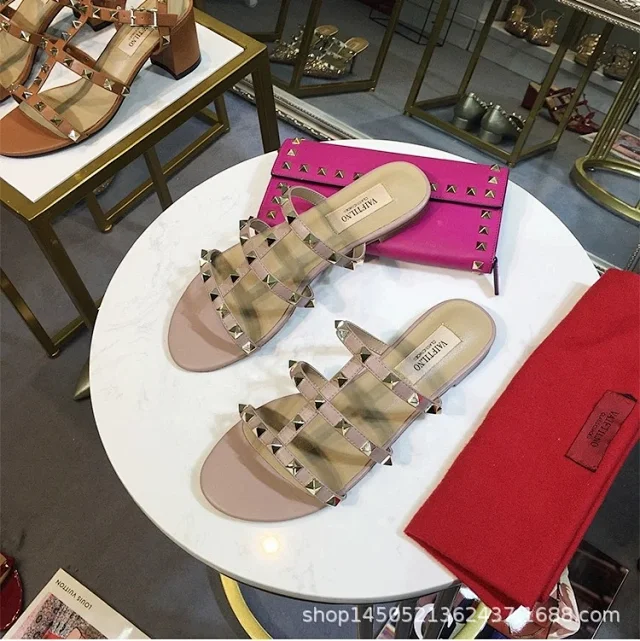 Unbranded Sandals Studded multi-strap open-toe slide product detail image 13